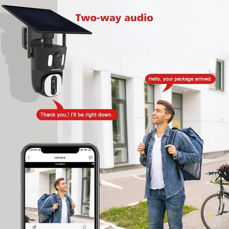 8MP Dual Lens Solar Battery Outdoor Wireless Security Camera 4G LTE Cellular gallery
