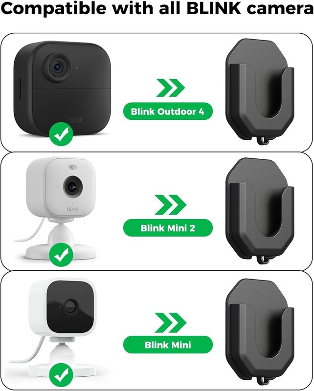 Compact 3 Pack Black Adhesive Wall Mounts for Blink Camera Mini & Outdoor Series gallery