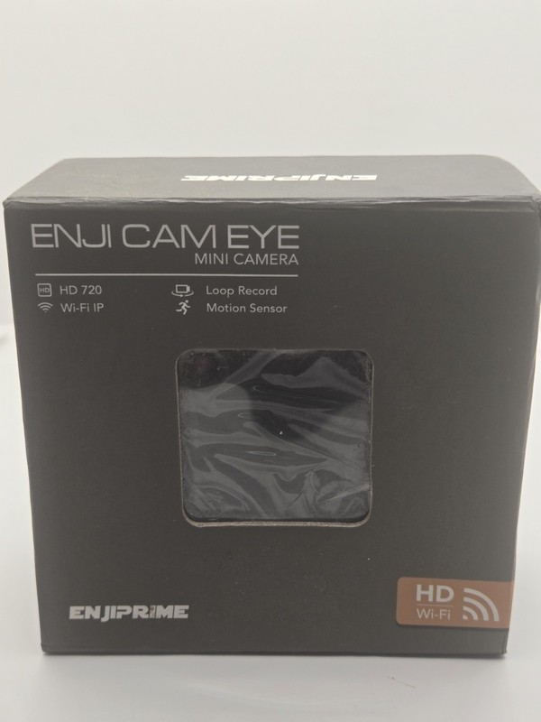 Enji Prime mini camera, a compact surveillance device ft Wi-Fi, Motion Detection