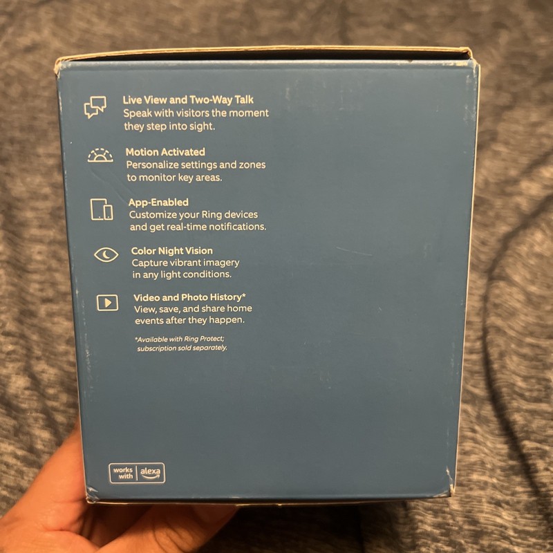 Ring Essential Security Set with Battery Doorbell & Indoor Cam NEW SEALED gallery