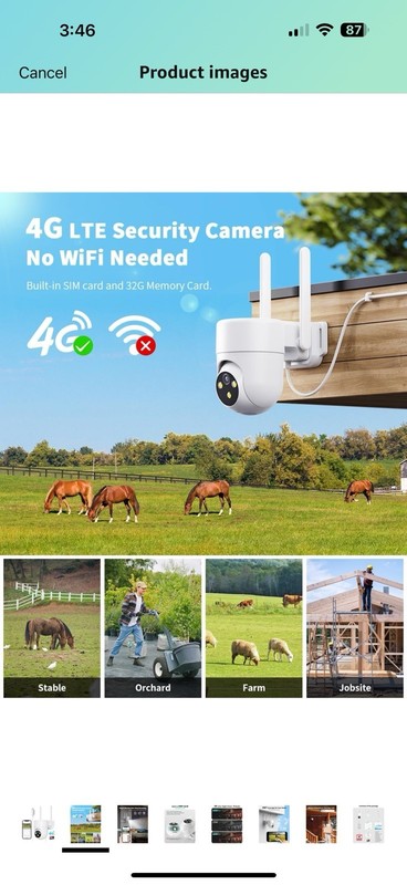 LIWAN 4G LTE Cellular Security Camera Wired Outdoor, No WiFi Security Camera gallery