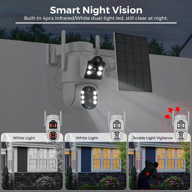8MP WiFi Solar Camera Outdoor PIR Human Detection Wireless Surveillance Camera gallery