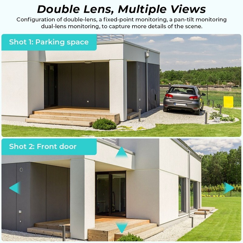 NEW 2023 8MP 4K IP Camera Dual Lens Dual Screen PTZ Wifi Camera Outdoor Waterpro gallery