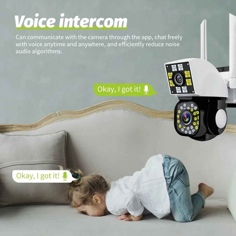 4K/8MP Wireless WiFi Camera 1080P Dual Lens Dual Screen Outdoor Home Head IP Cam gallery