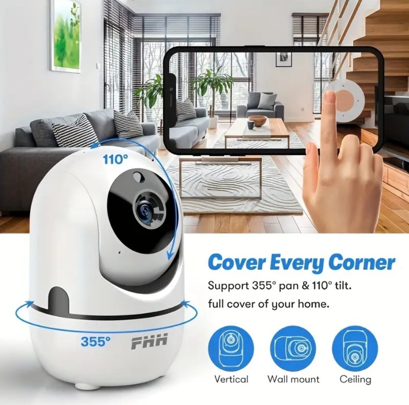 2.4G Wifi 360 Rotation 4MP Security Camera With Night Vision & Two Way Audio