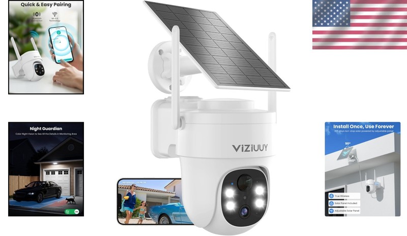 AI-Powered 360° WiFi Security Camera - Solar & Battery Operated Outdoor Safety gallery