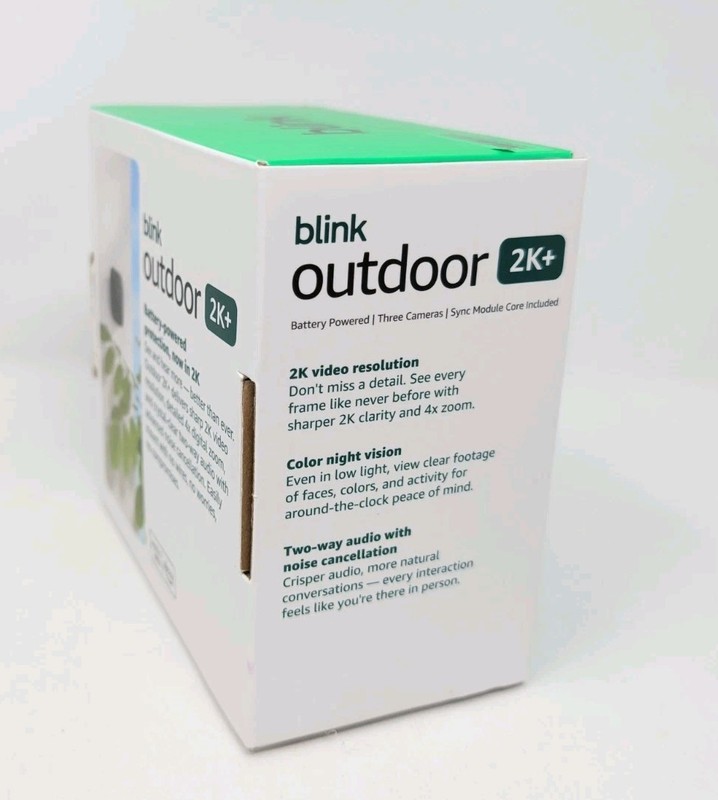 NEW 3 PACK Blink Outdoor 2K+ Wireless Security BLACK CAMERAS W/ SYNC CORE MODULE gallery