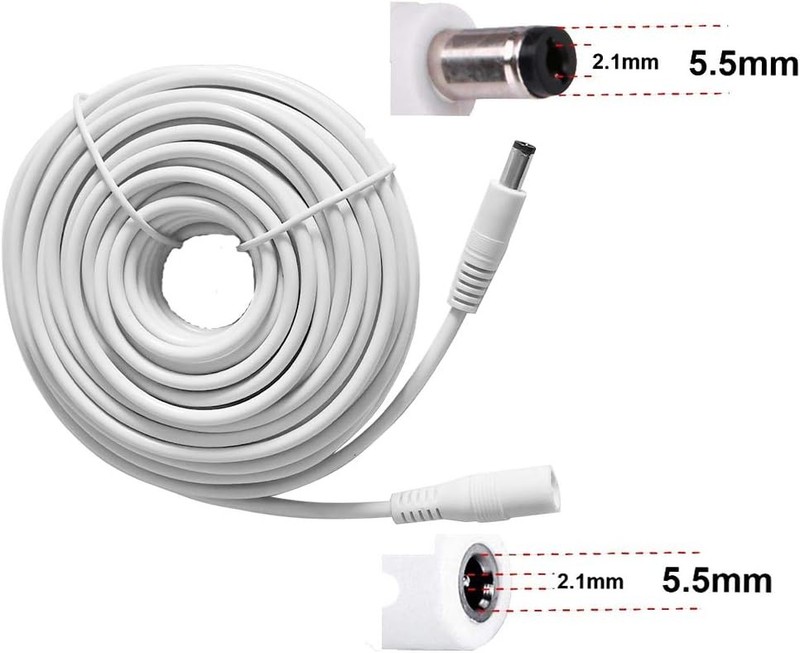 Verlängerungskabel, 12 V 50Ft(15M 5.5*2.1mm DC Plug), Weiss/opulenter Garten gallery