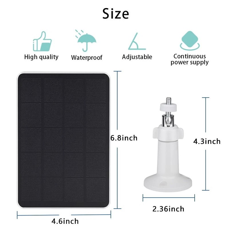 Solar Panel Compatible with SimpliSafe Outdoor Security Camera, Waterproof 4W 5V gallery