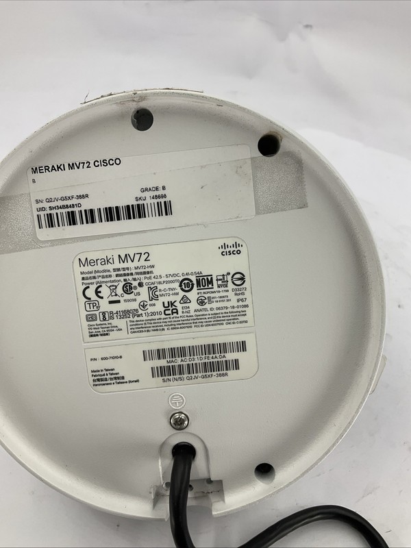 Cisco Meraki MV72 - Outdoor Varifocal Dome Camera - *Unclaimed* - 256GB gallery