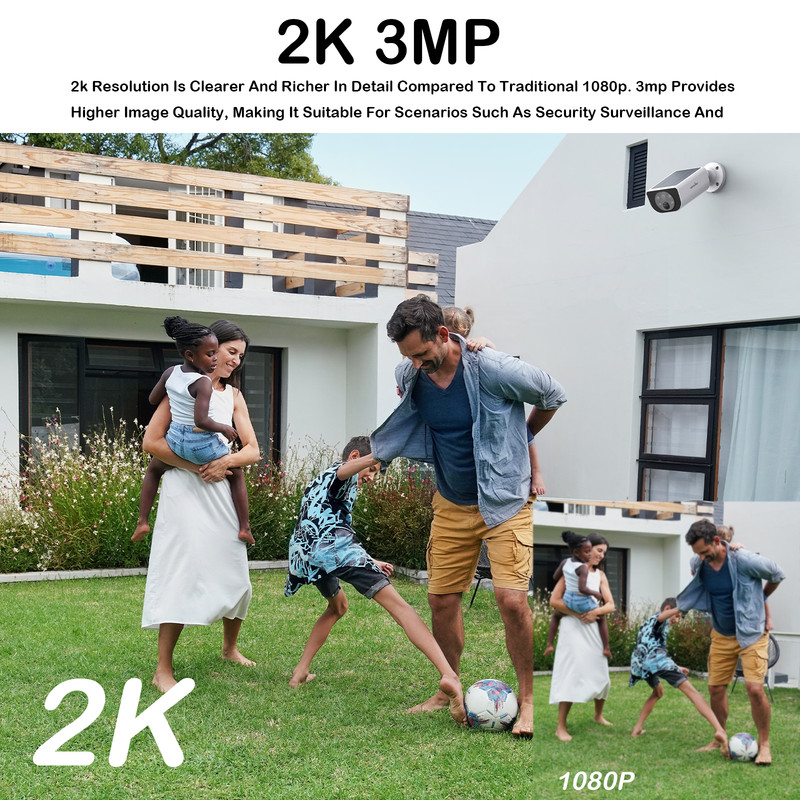 Wansview 2K 3MP Wireless Solar Security Camera System WiFi Smart Home Outdoor gallery