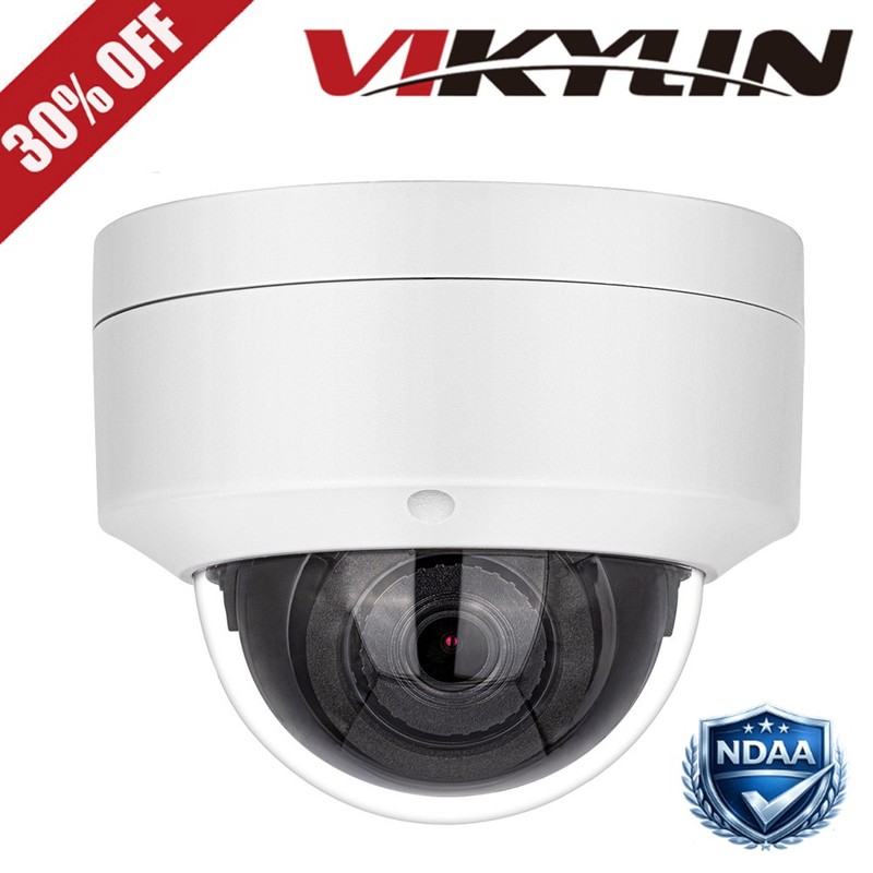 Vikylin 4K 8MP IR Dome Metal IP Camera PoE w/ MIC Human/Vehicle Detection NDAA