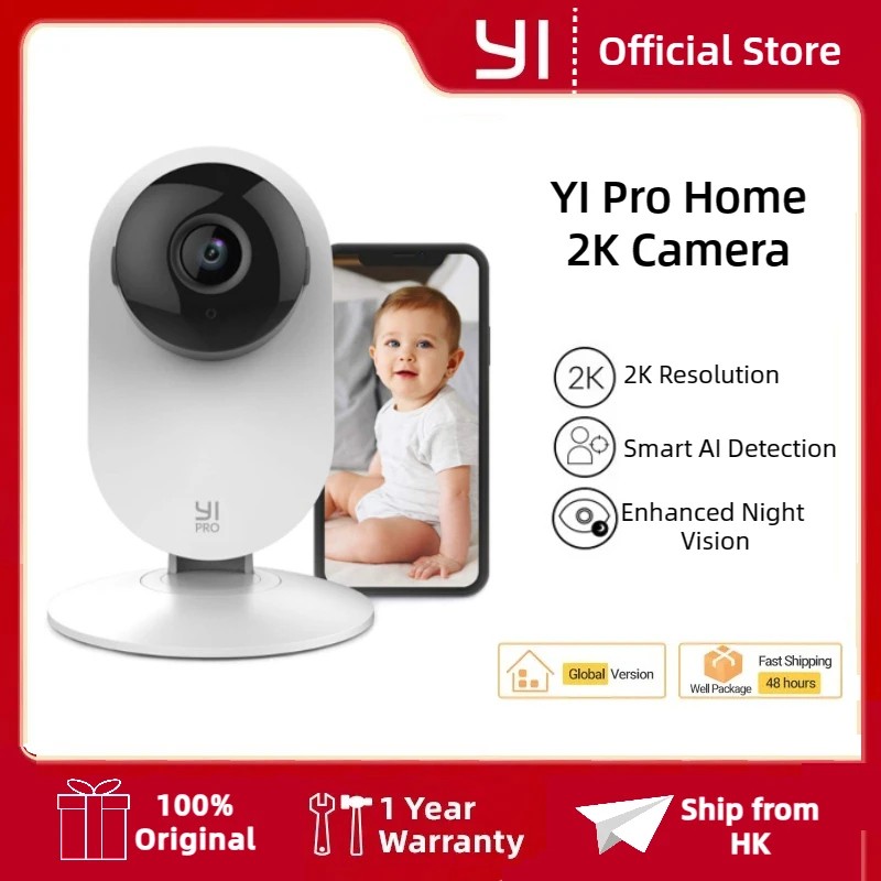 YI Pro 2K Wifi Security Camera 3MP – Smart AI, Alexa Compatible, Home/Baby/Pet