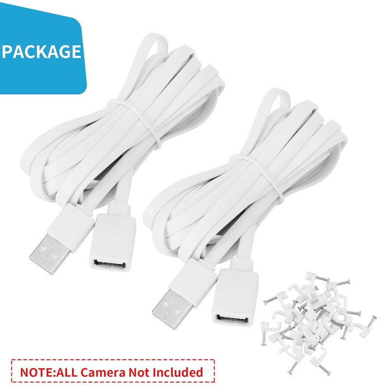 2PACK USB Extension Cable Compatible with WYZE Cam V3/V2,Wyze Cam OG, WYZE Ca...