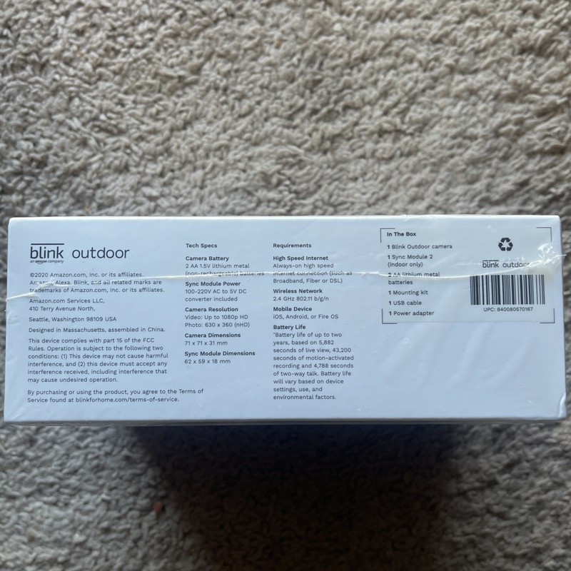 Blink Outdoor (3rd Generation) Security Camera Battery Powered NEW Sealed BOX gallery