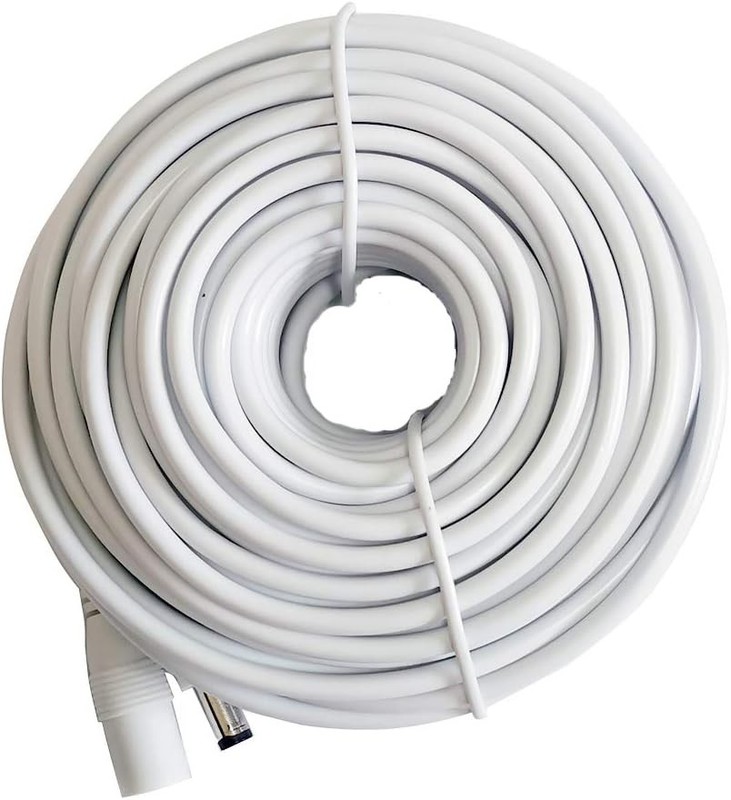 50ft 12V DC Power Extension Cable 2.1mm x 50Ft(15M 5.5*2.1mm Plug), White