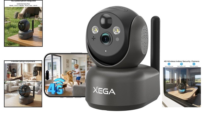4G No WiFi Indoor Security Camera: 2K PTZ, Battery Operated with Instant Alerts gallery