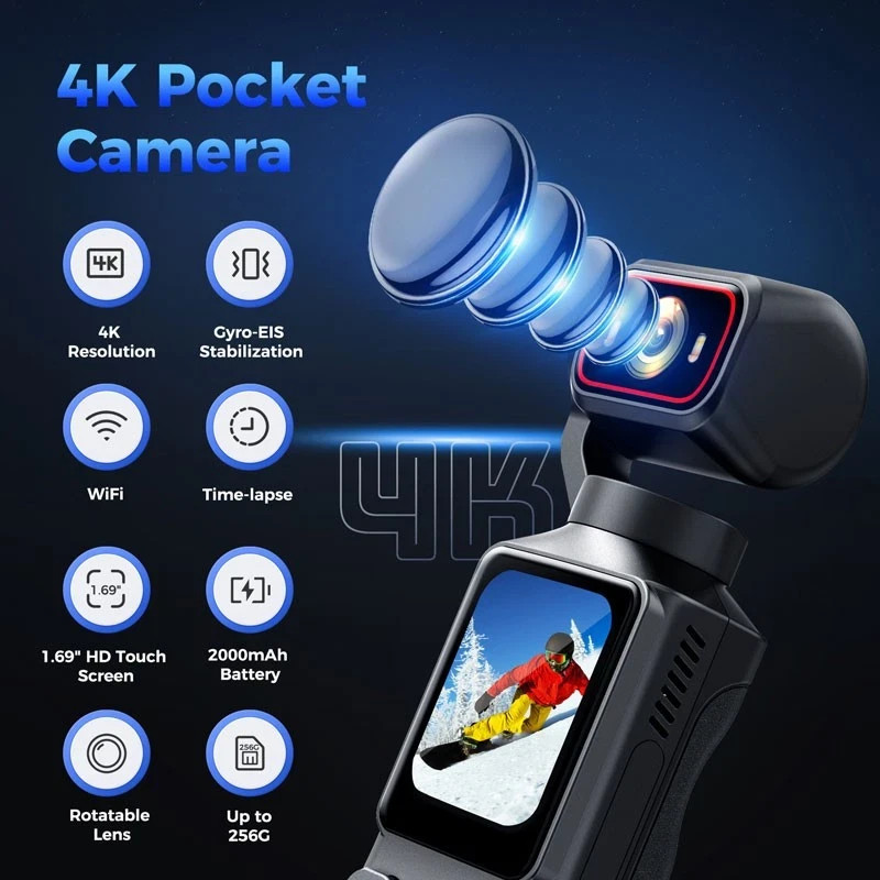 High definition 4K*Camera,Riding Sports VLOG Portable, Photo Outdoor Shockproof gallery