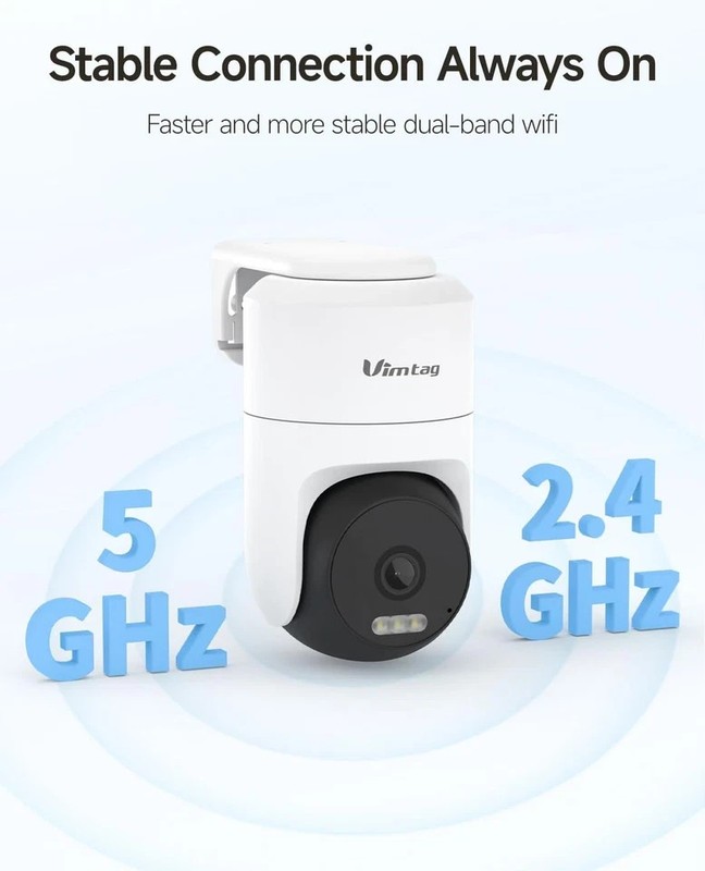 VIMTAG 2.5K Cameras for Home Security, Security Camera Outdoor/Indoor, 2.4G/5G W