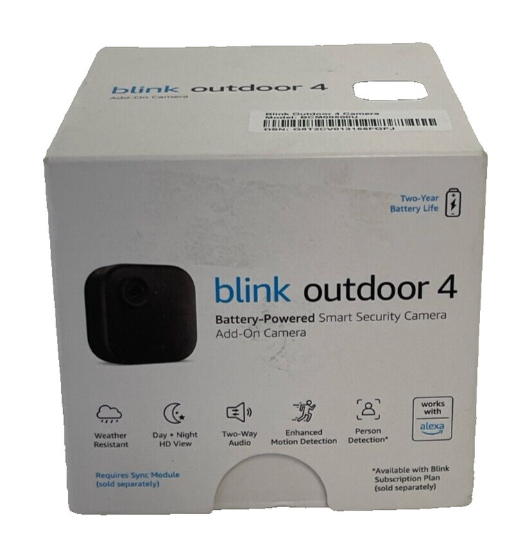 Blink Outdoor 4 - Battery-Powered Smart Security Add-on Camera Black, NEW gallery