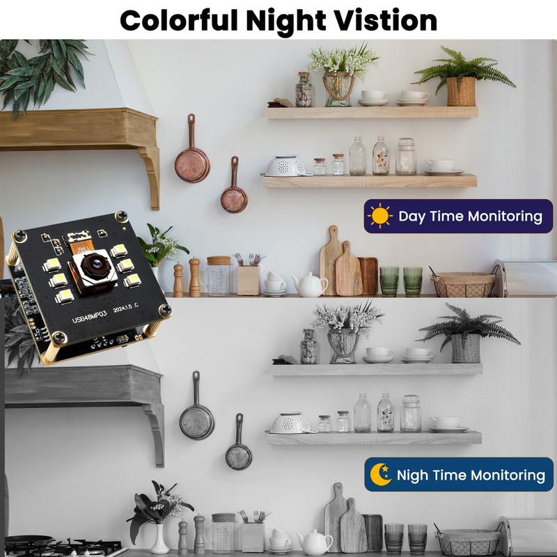 48MP 8000x6000 UHD Day Night Vision Autofocus USB Camera Module w/ White Leds gallery
