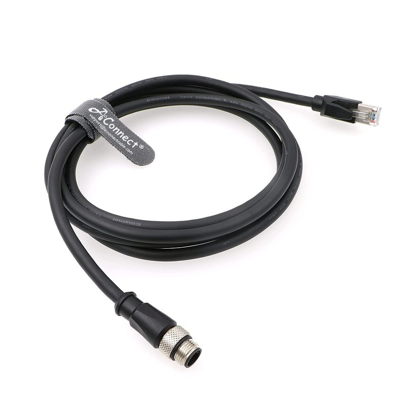 EthernetM12RJ45Cable Cognex DM300 M12 8Pin ACode Male To RJ45 9.8 Ft/3 M
