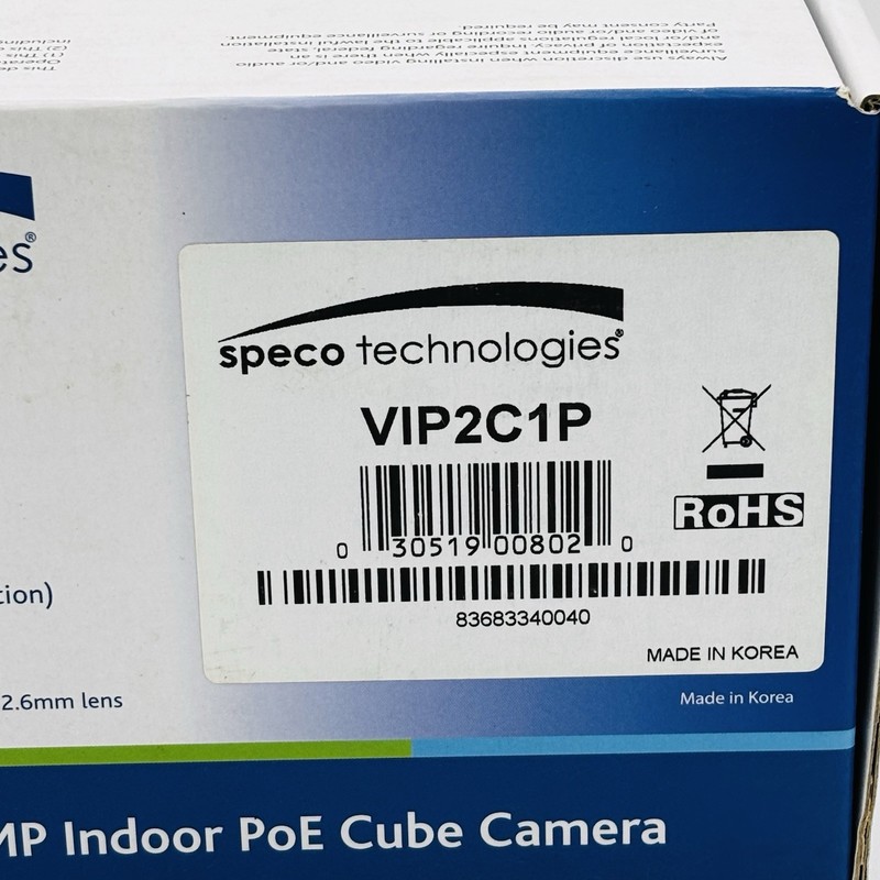 NEW Speco Technologies VIP2C1P 2MP Indoor PoE Mini Cube HD Network Camera gallery