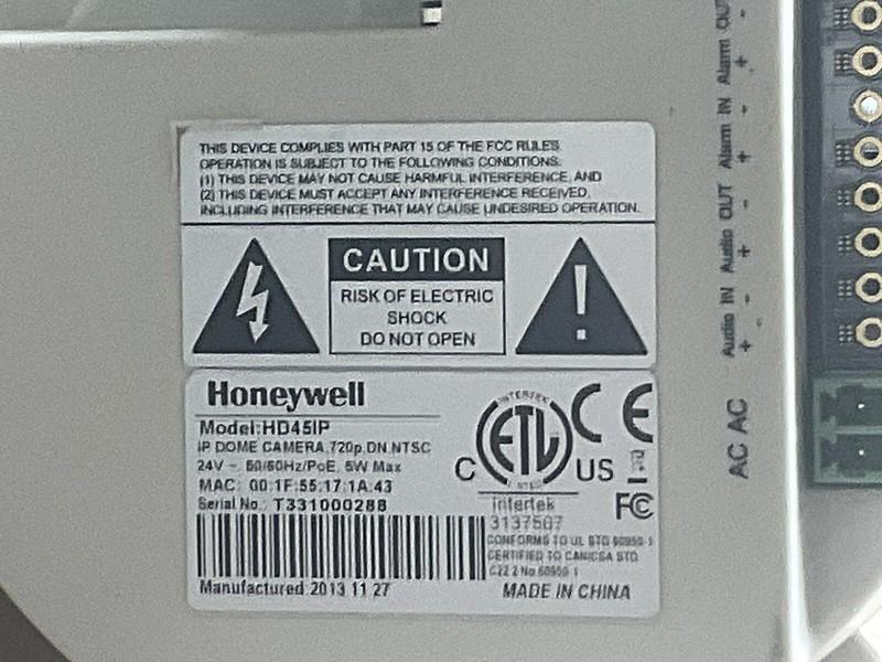 Honeywell Performance Series HD51P Rugged Fixed Minidome Camera /JUA505 gallery