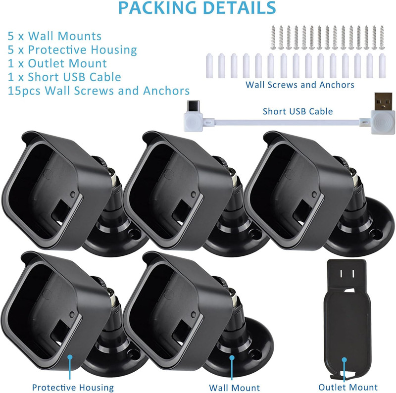 5PACK Blink Outdoor Camera Mount Bracket with Sync Module Core/Xr Outlet Mount f gallery