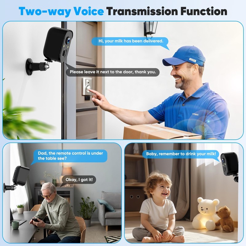 Solar Cameras Wireless Outdoor,2K Solar Wireless for Home, 2.4GHz WiFi,Color ... gallery