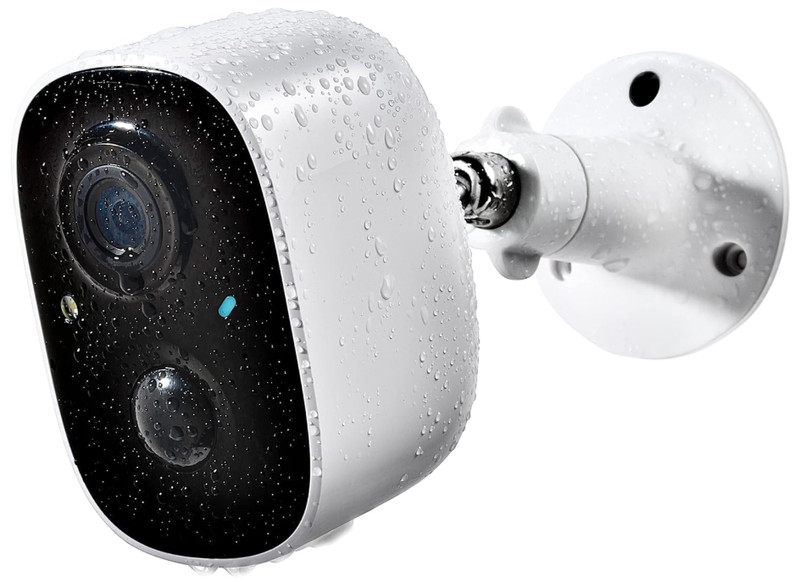 Cámara de seguridad inalámbrica 2K con visión nocturna, audio bidireccional y ba