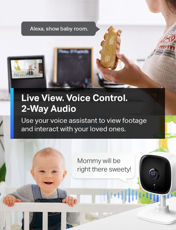 Tapo C100 1080P Indoor Security Camera with Night Vision & 2-Way Audio gallery