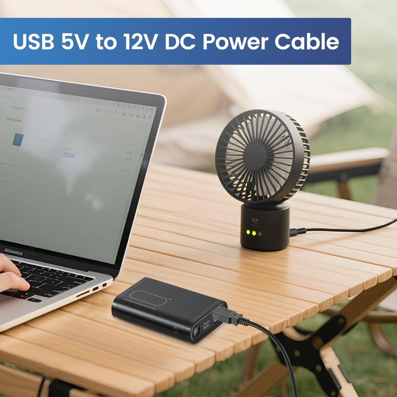 USB to 12V Step Up Converter Cable（3.3ft）, 5V to 12V DC Power Cable with 5.5x... gallery