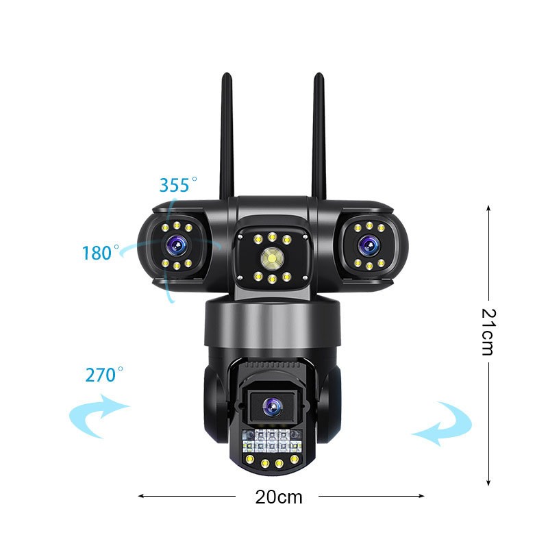 Trinocular Security Camera 3-Lens + 3-Screen HD Real-time Viewing Night Vision gallery