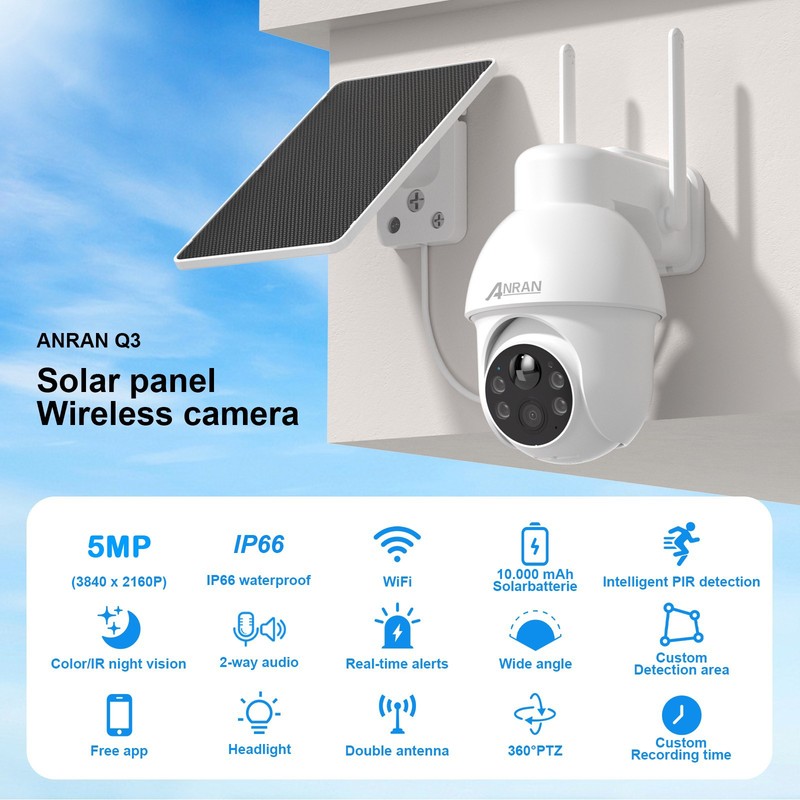 5MP Solar Security Camera Wireless Outdoor Pan/Tilt Motion Detection 2 Way Audio gallery