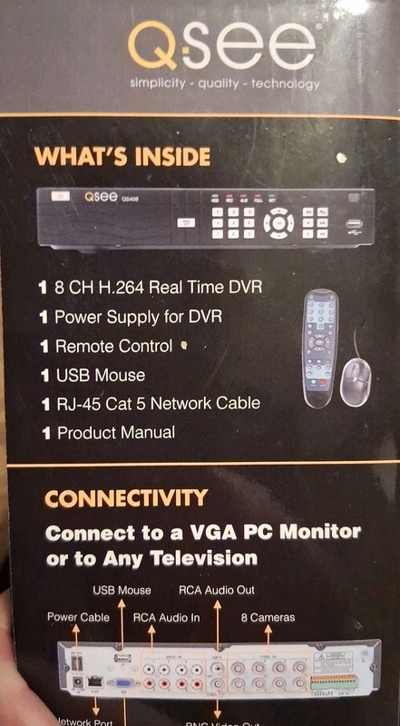Q-See Security DVR W/500Gb- 4 Cams,Mouse,Remote,email Alert,Motion Det. New gallery