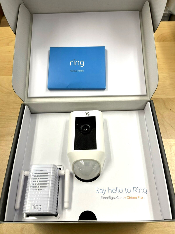 Ring Floodlight Camera and Chime Pro, White NEW IN BOX gallery