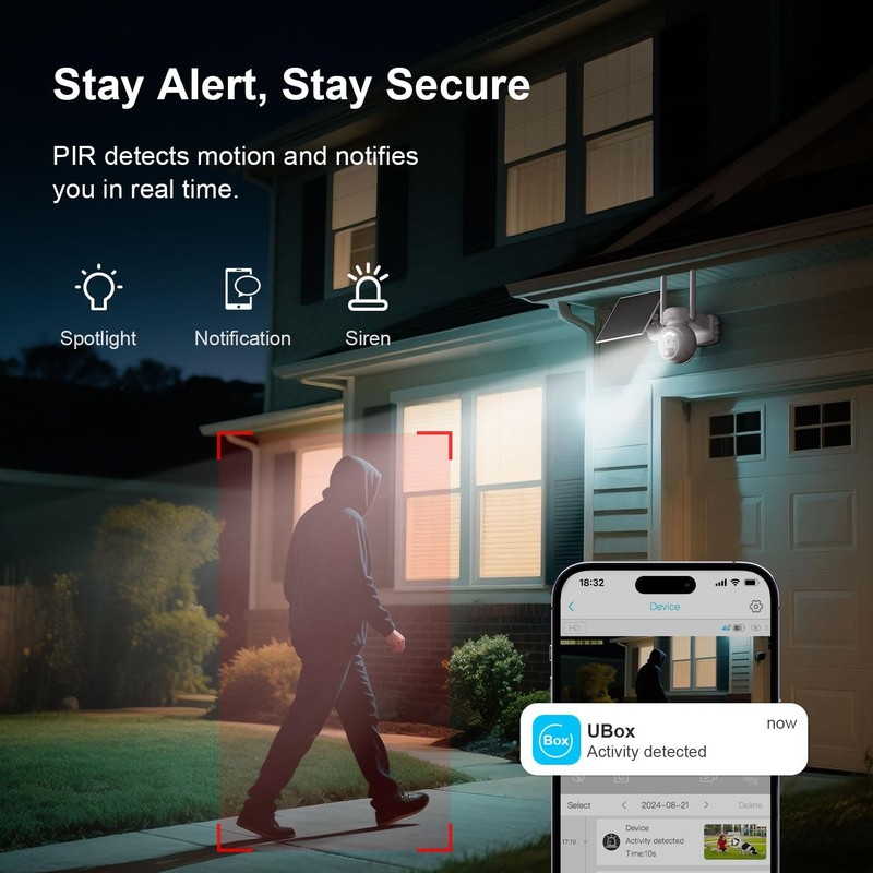 4G LTE Security Camera No Internet Needed, 360° PTZ Outdoor Camera, Solar Cam... gallery