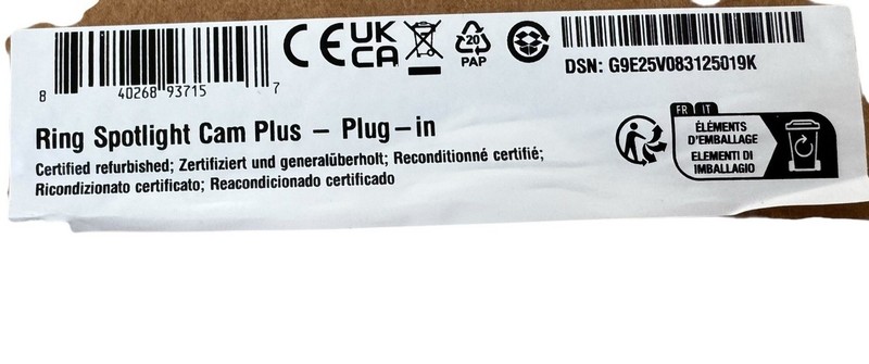 Ring Spotlight Cam Plus Plug-In White Outdoor/Indoor Camera (Acceptable) gallery