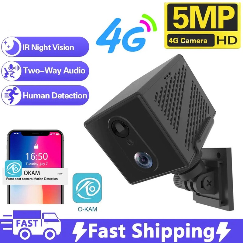 5MP HD Security IP Camera Battery Powered Home Wireless WiFi/4G SIM Card Cam DVR gallery
