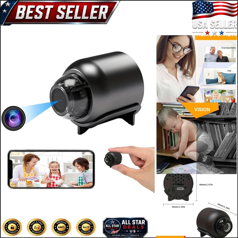Compact Indoor Outdoor Wireless Camera - App Control with 26ft Night Vision