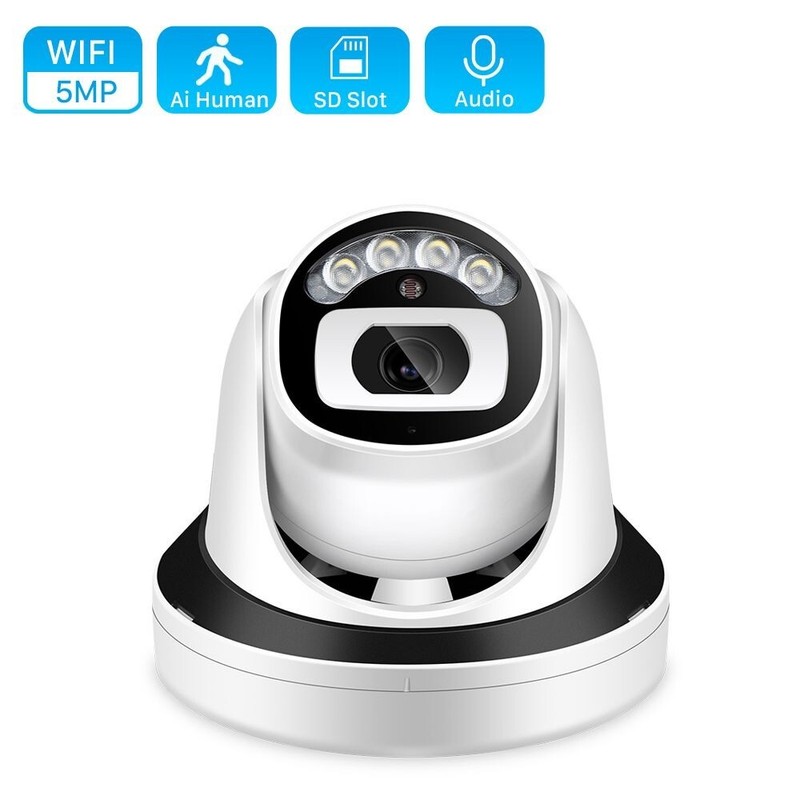 5MP Audio Wifi Camera Indoor H.265 1080P IP IR CCTV Home Security Dome SmartCam