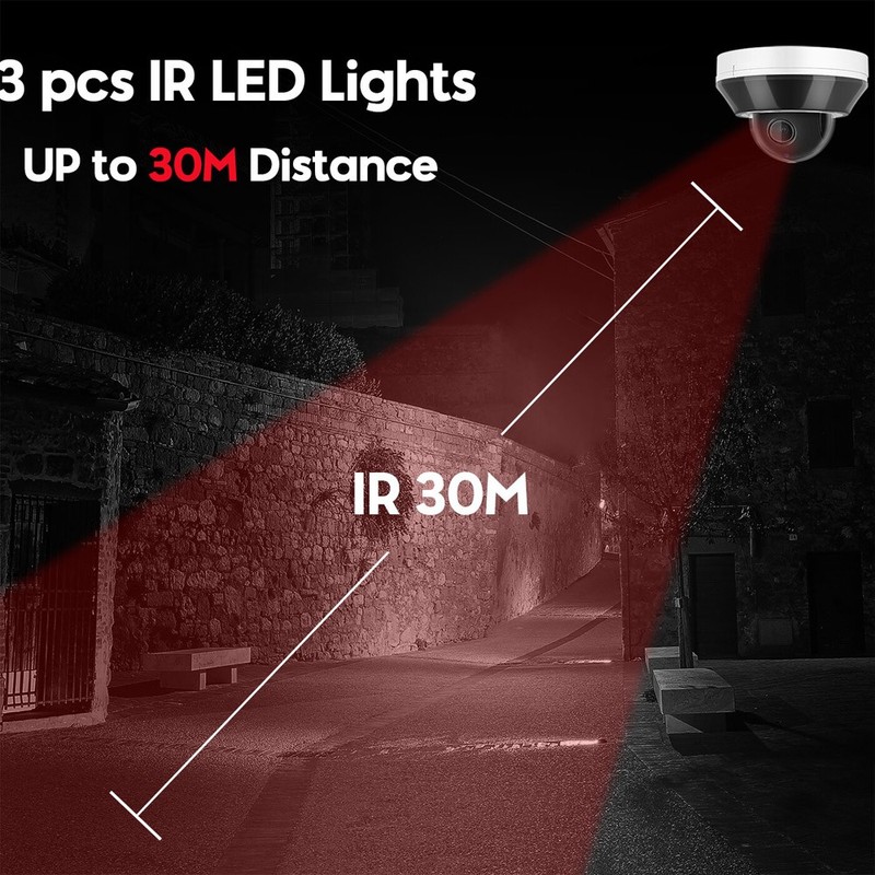 Vikylin 6MP 3X Optical Zoom PoE PTZ IP Camera IR Night Vision Dome with MIC NDAA gallery