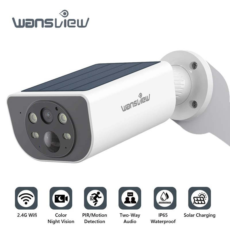 Wansview 2K 3MP Solar Security Camera System Wireless Outdoor Human Detection