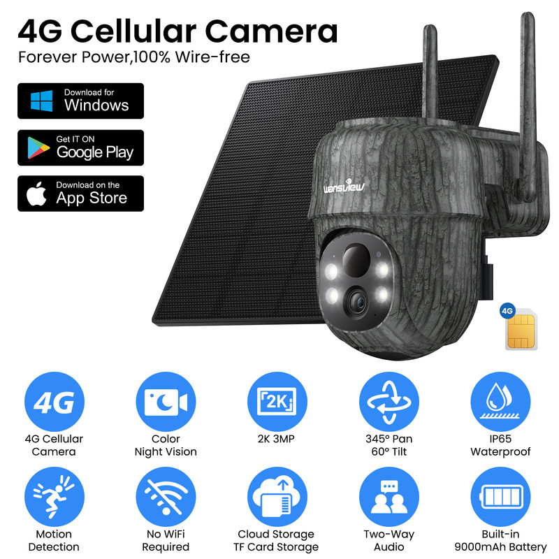 Wansview 4G LTE Cellular Trail Camera Unlimited Data Solar Powered Night Vision gallery