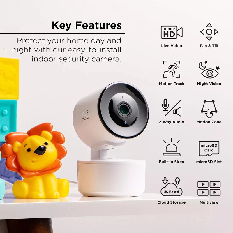 Merkury Smart Auto-Follow Indoor Camera - Requires 2.4 GHz Wi-Fi (MI-CW054)™ gallery