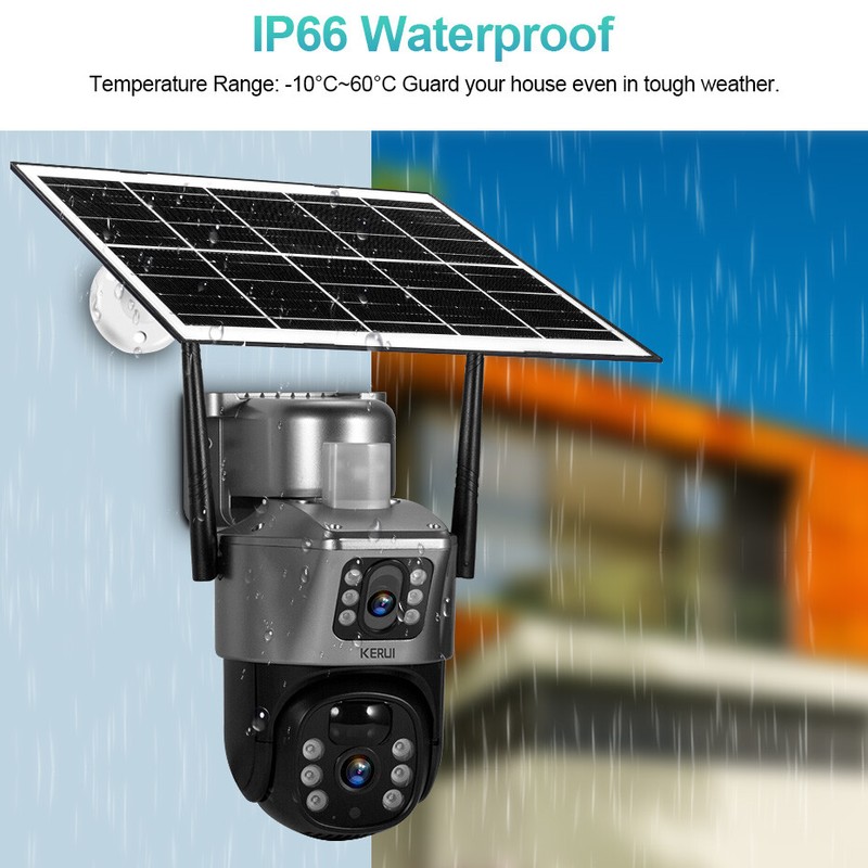 2PCS 4MP Wireless Solar Powered Camera Outdoor WiFi PTZ Home Security Camera USA gallery