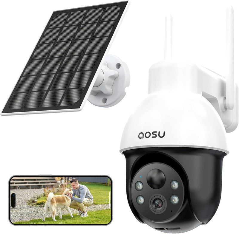 Wireless Solar Security Camera System – 3K/5MP, Auto Tracking, Night Vision