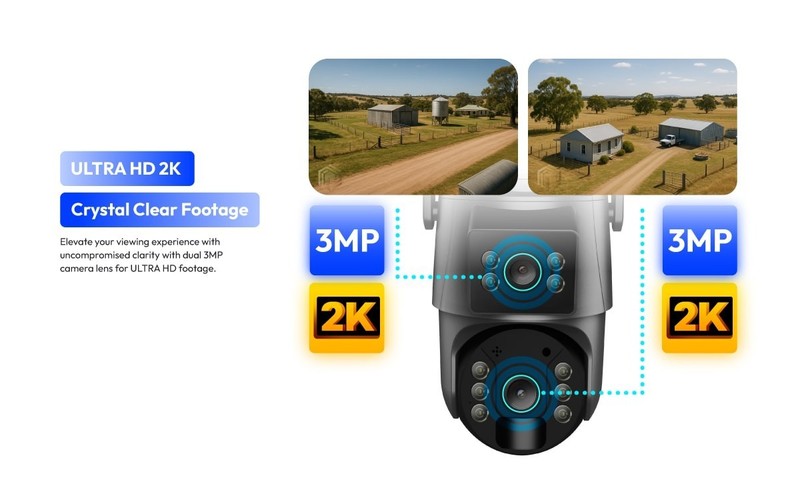 Surveillance Camera 4G Solar 2K Auto Tracking PTZ Dual Lens 360 Outdoor 128GB gallery
