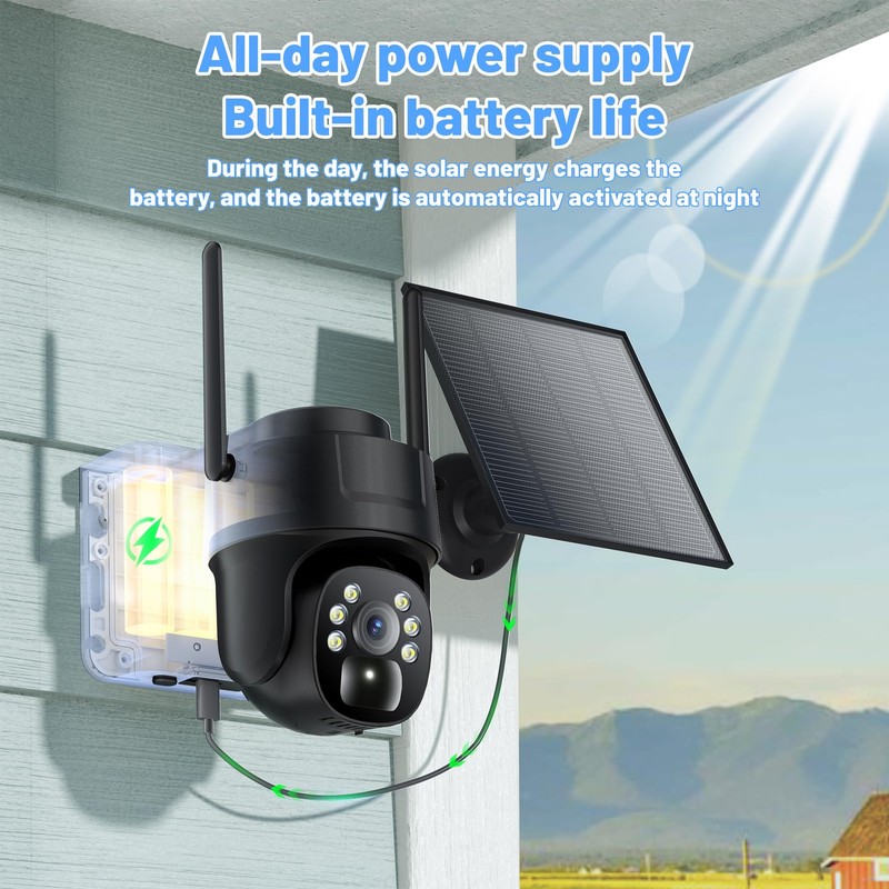 4G LTE Cellular Security Camera No WiFi Built-in SIM Unlimited Data 2K 355 gallery